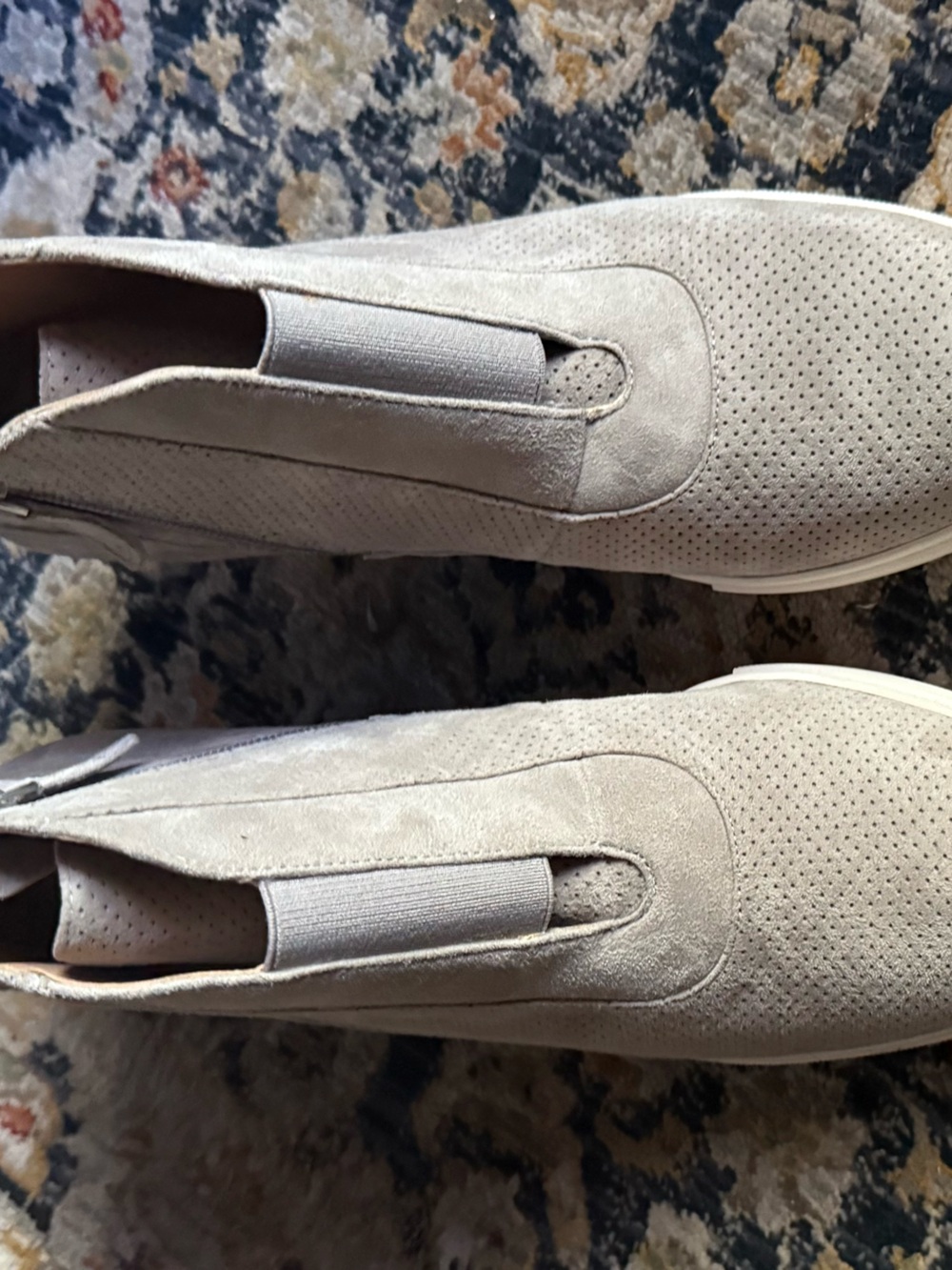 Línea Paolo Women’s Taupe Suede Slip-On Ankle Sneakers - never worn sz 9M